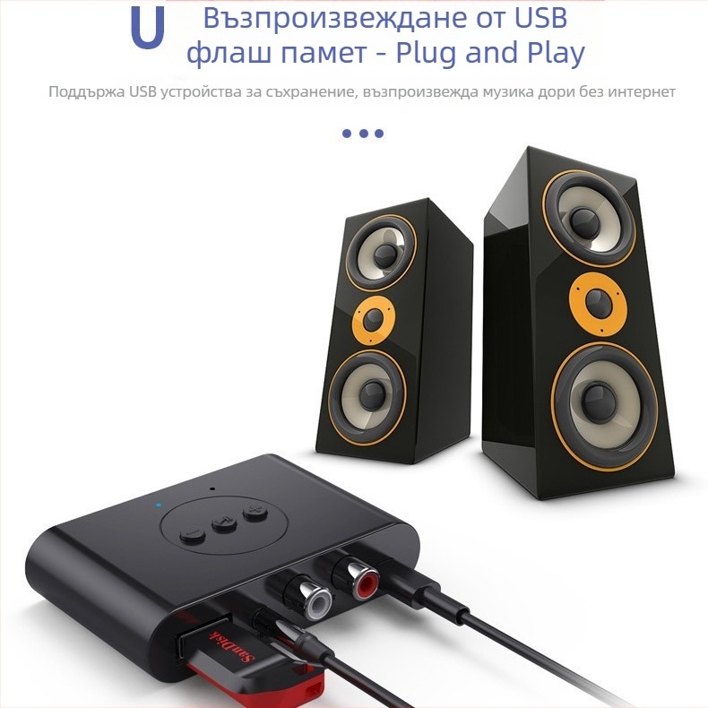 Автомобилен NFC Bluetooth музикален приемник | AUX/USB интерфейс | Plug and Play | Bluetooth 5.3 | модел ZT--b21 | обхват 10 м