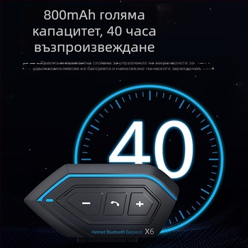 Мотоциклетна каска Bluetooth слушалка – IP67 водоустойчива, Bluetooth 5.0, ниска латентност, тегло 50 g, диаметър на говорителя 30 мм