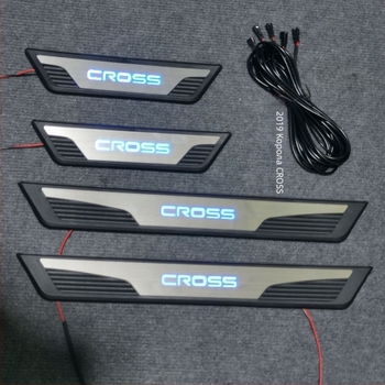 Праг за врата от неръждаема стомана с осветен педал за посрещане за Corolla 2019–2021