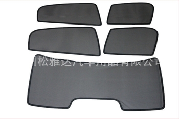 Персонализирана автомобилна слънцезащитна завеса за странични прозорци, прозрачно мрежесто платно с магнитно закрепване; монтаж тип висяща система; марка Songyada; обработка по поръчка; възможност за частно етикетиране.