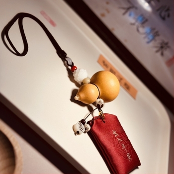 Тиквообразна дървена украса за автомобил, стил китайска традиция, за задното огледало, вътрешен декор