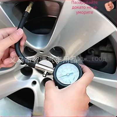 Манометр за налягане в автомобилните гуми с цифров дисплей, ABS пластмасова конструкция, диапазон 0–100 psi, дисплей в kPa