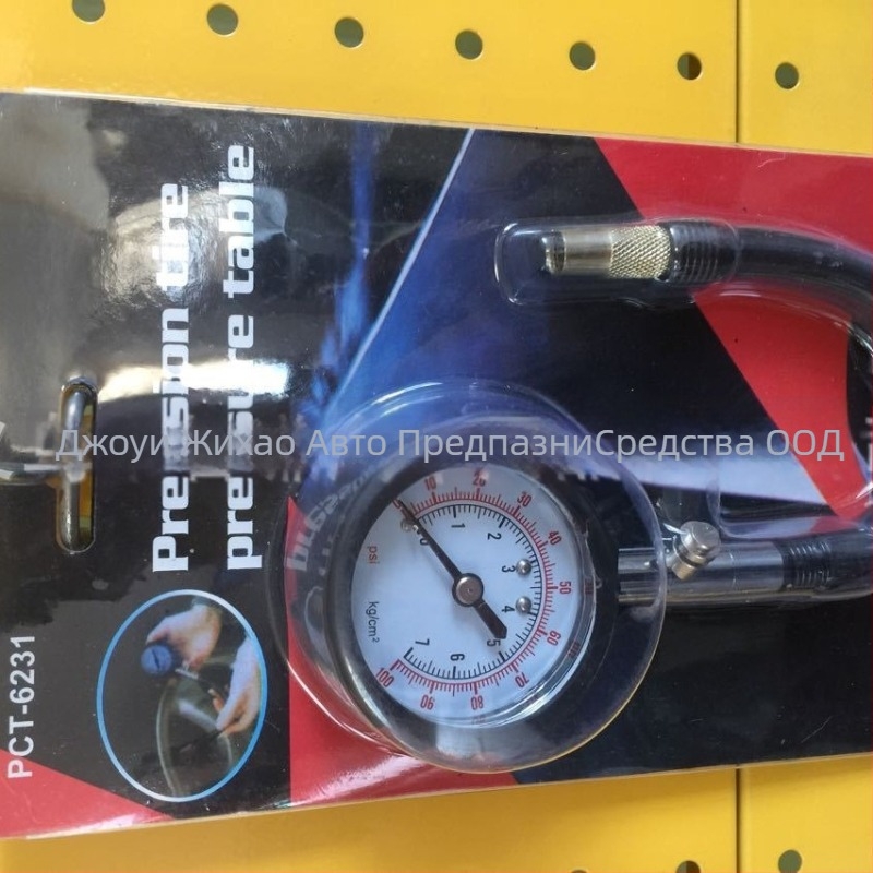 Манометр за налягане в автомобилните гуми с цифров дисплей, ABS пластмасова конструкция, диапазон 0–100 psi, дисплей в kPa