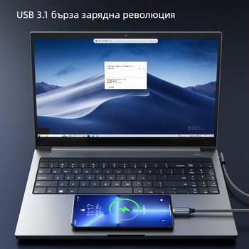 USB-C към USB-C дата кабел Gen2, 10Gbps, 100W PD, 1 m дължина