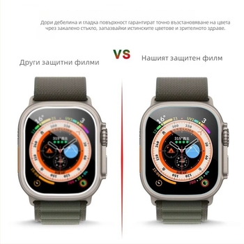 Защитно стъкло за екрана на Apple Watch Ultra 2 49mm – закалено стъкло, предна филмова защита, пълен екран, висока резолюция, антиотпечатъци