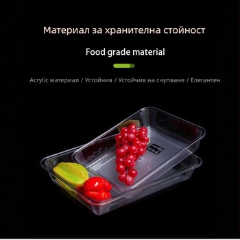 Дълбока тава за храна, поликарбонат, правоъгълна форма, еднопластово формоване, без микровълнова