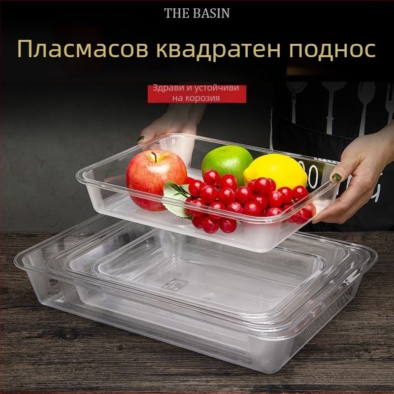 Дълбока тава за храна, поликарбонат, правоъгълна форма, еднопластово формоване, без микровълнова