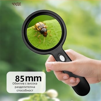 Chuda ръчна лупа за четене на възрастни, 10x HD леща
