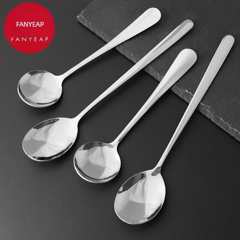 Fan yi лъжичка от неръждаема стомана за възрастни, прост стил, десертна и супена лъжица