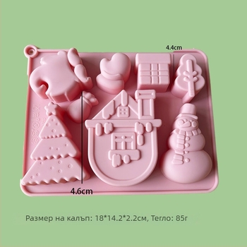 Силиконова форма за Дядо Коледа и Коледно дърво – многофункционална за печене, шоколадов мус, свещ, гипс и сапун