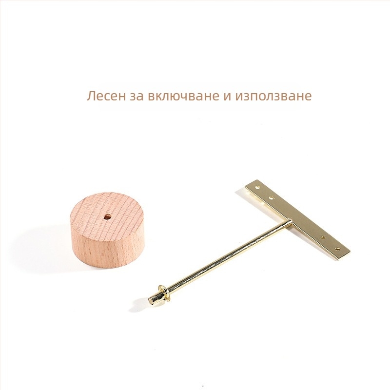 Дисплей за обици, дървен и метален, Т-образна форма, железен арт дизайн, едноетажен, момичешки стил