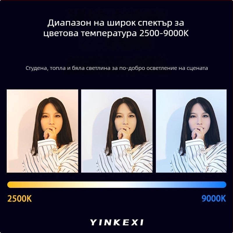 Inkex WL мини LED светлина за запълване – портативна джобна лампа, 7W, 3.7V, три цветови температури, ръчна употреба за лайв селфи видеозапис