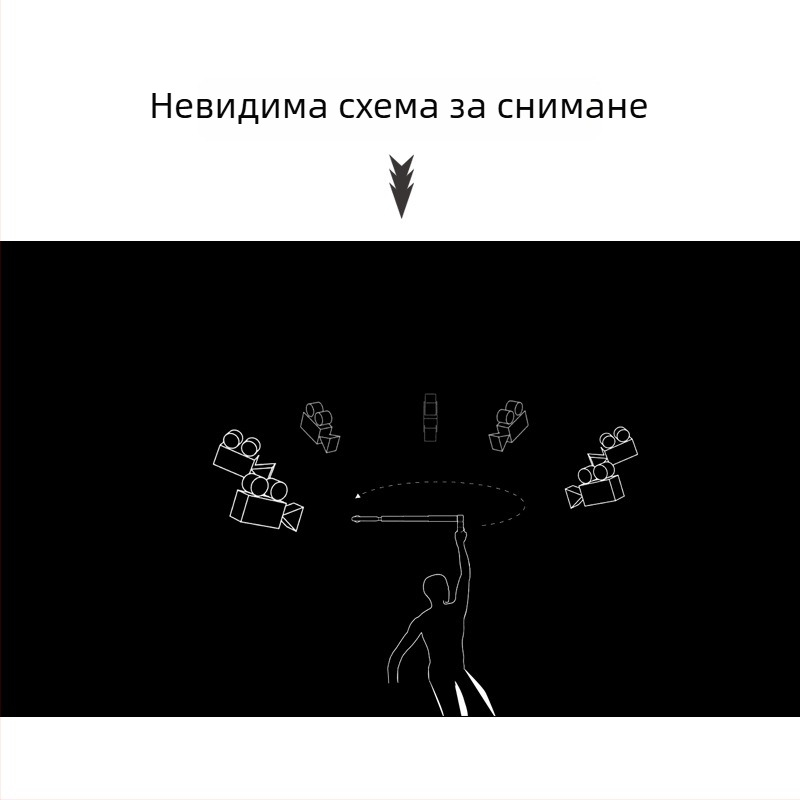 Bullet Time дръжка за селфи стикове с въртене, 5-секционна алуминиева сплав, товароподемност 2–5 кг