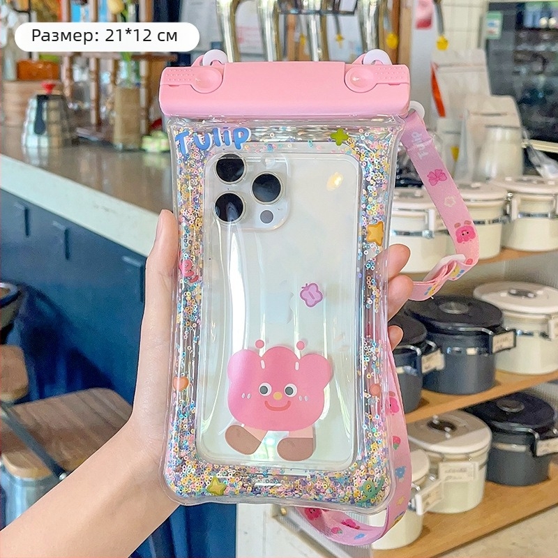 Телефон водоустойчив калъф с двойна катарама и платнена връзка – PVC запечатан калъф за мобилен телефон с тъчскрийн (Код Lh003)