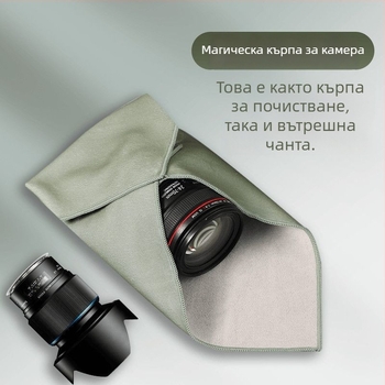 Чанта за камера от плат, монотонен дизайн, подплата от плат, ергономичен гръб, съвместима с DSLR и безогледални камери (Есен 2020)