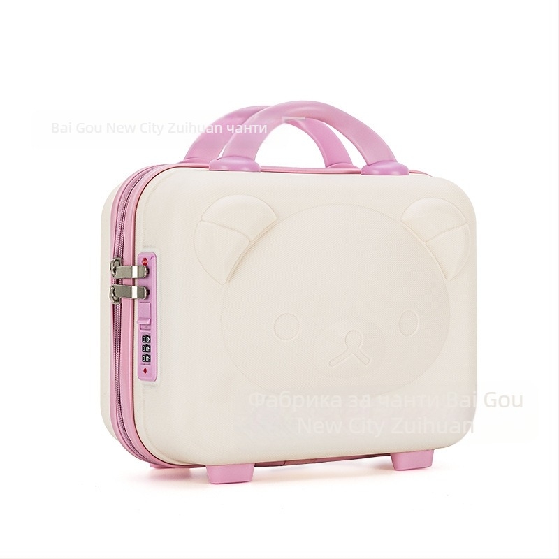 Кутия за грим с мотив мечка, PP материал, цип, въртящи се колела, разширителен слой, тегло 0,78 кг