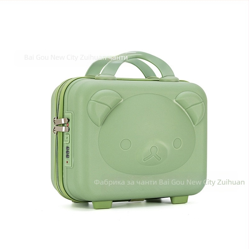 Кутия за грим с мотив мечка, PP материал, цип, въртящи се колела, разширителен слой, тегло 0,78 кг