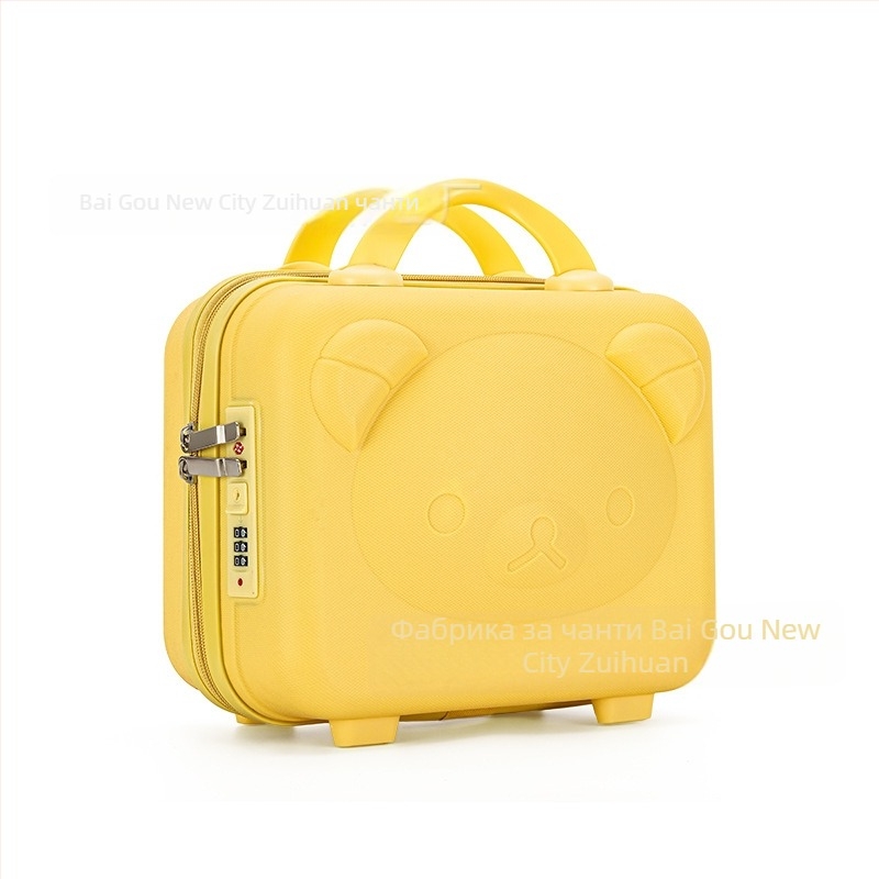 Кутия за грим с мотив мечка, PP материал, цип, въртящи се колела, разширителен слой, тегло 0,78 кг