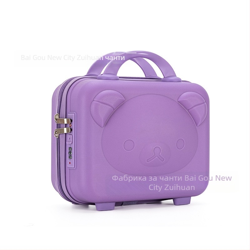 Кутия за грим с мотив мечка, PP материал, цип, въртящи се колела, разширителен слой, тегло 0,78 кг