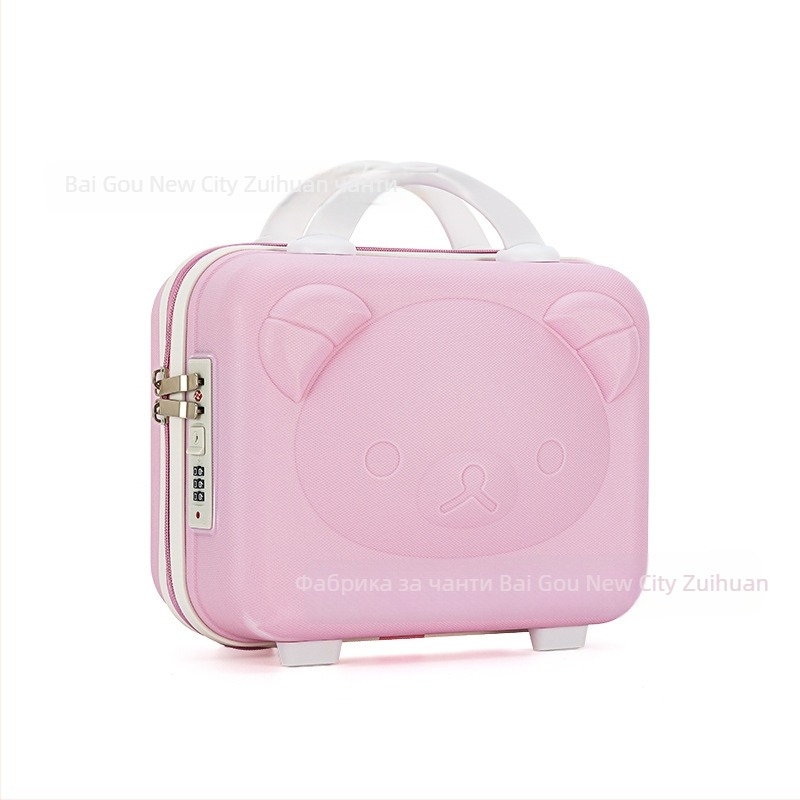 Кутия за грим с мотив мечка, PP материал, цип, въртящи се колела, разширителен слой, тегло 0,78 кг