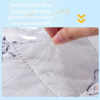 Предно ветробранно стъкло за електрически мотоциклет – прозрачно, водоустойчиво, слънцезащитно; модел 001; подходящо за мотори с огледало за обратно виждане и без кошница; материал: Oxford плат + пластмаса