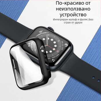 Защитно покритие за екран от закалено стъкло за Apple Watch с интегриран защитен калъф – 3/4 пълно покритие, марка Billy