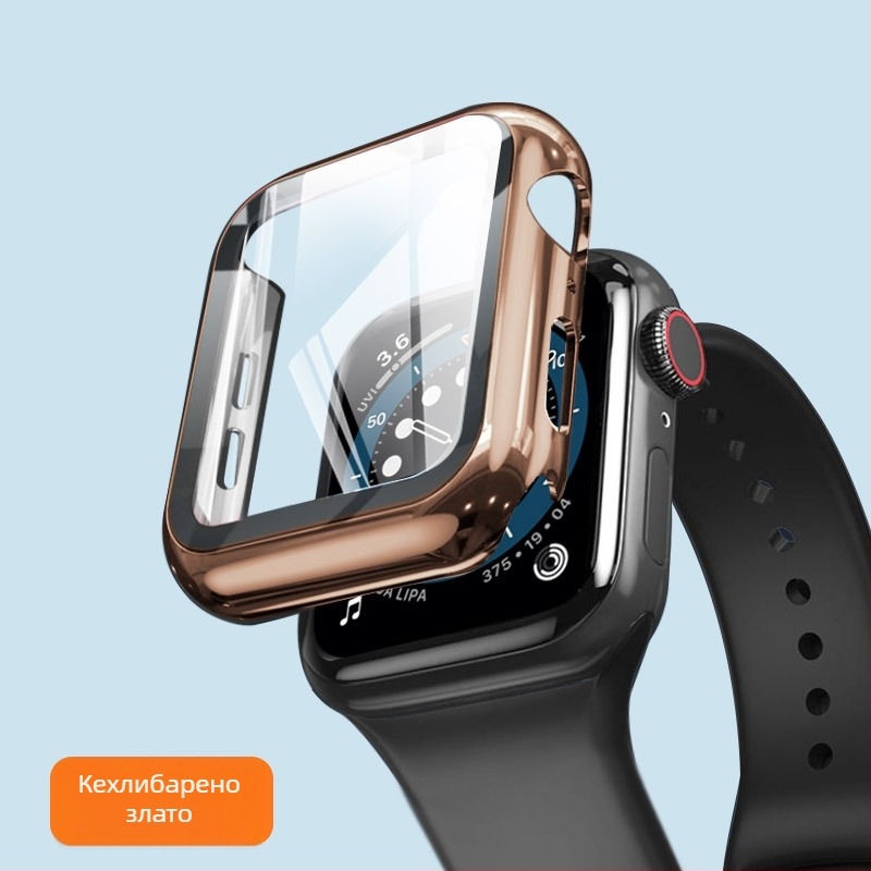 Защитно покритие за екран от закалено стъкло за Apple Watch с интегриран защитен калъф – 3/4 пълно покритие, марка Billy