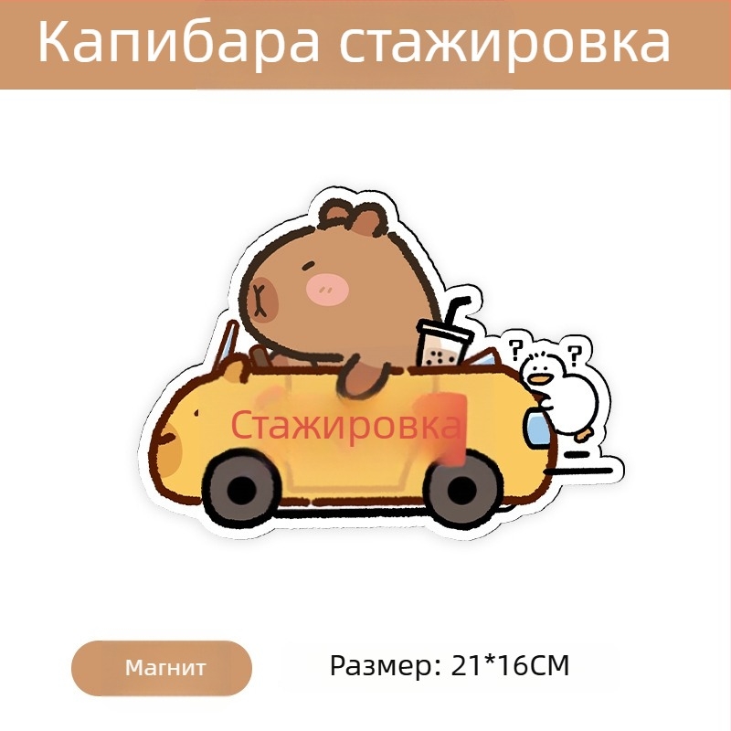 Автомобилен стикер с магнитно монтиране, рефлексивна повърхност, защита от слънцето и надрасквания — карикатурен дизайн