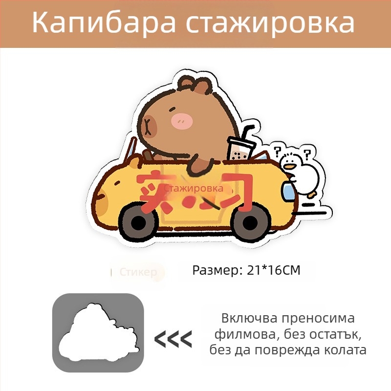 Автомобилен стикер с магнитно монтиране, рефлексивна повърхност, защита от слънцето и надрасквания — карикатурен дизайн