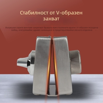 Заключалка за стъклена врата - Механична, неръждаема стомана, модел 102, за стъклени врати, дебелина на заключващия прът 12 мм