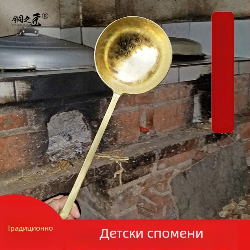 Медна лъжица, модерен прост дизайн, за възрастни, едноцветен модел, кухненски прибори Copper Craftsman