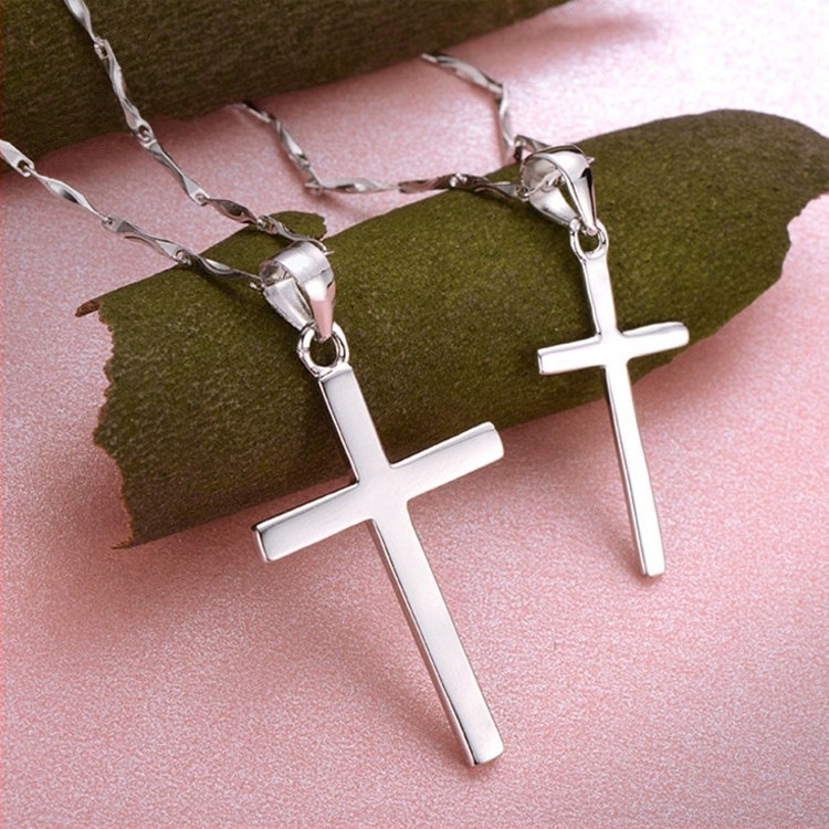 Колие с висулка кръст от S925 стерлингово сребро, марка WUYI