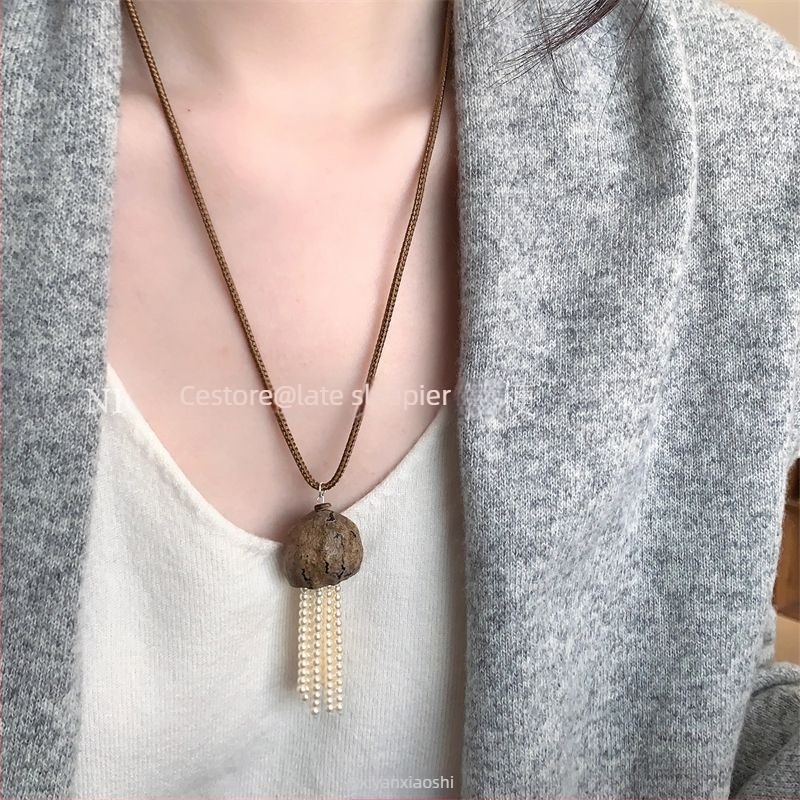 Дълго колие от цинкова сплав за жени, зодиакален знак, корейски стил, есенно издание 2025