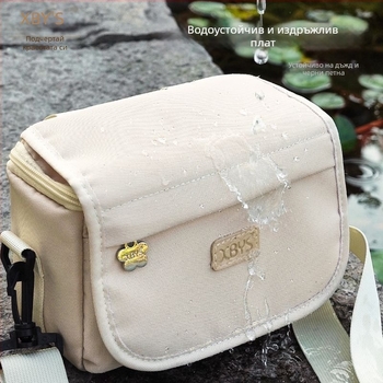 Чанта за камера от PU кожа за безогледална камера, презрамка, стил чанта, домашно съхранение, пролет 2025