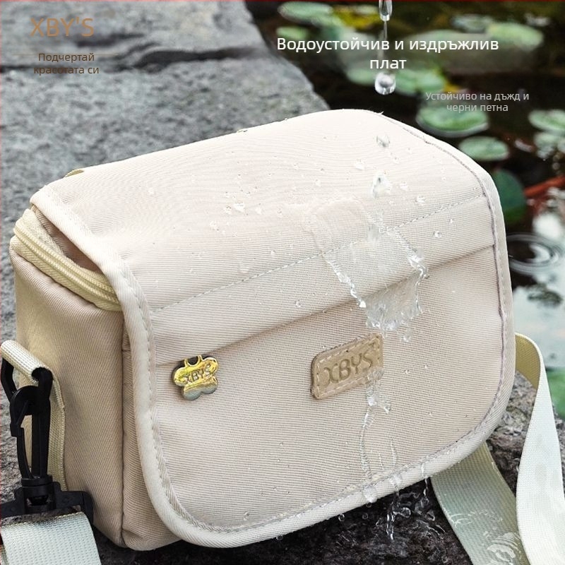 Чанта за камера от PU кожа за безогледална камера, презрамка, стил чанта, домашно съхранение, пролет 2025