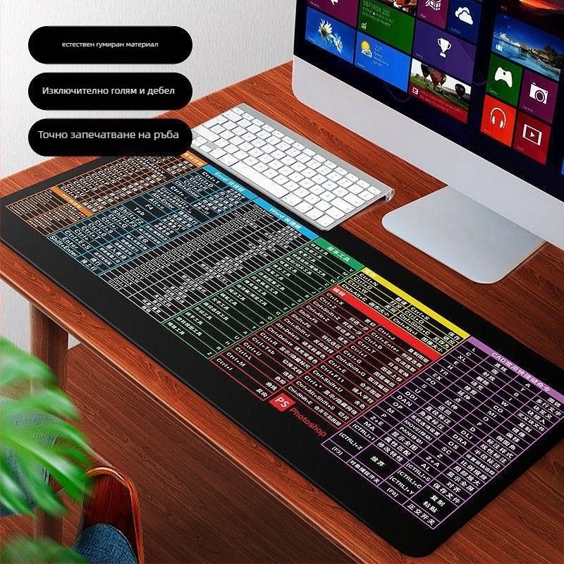 Голяма подложка за мишка, двустранна, антихлъзгаща, платнена повърхност, термотрансфер