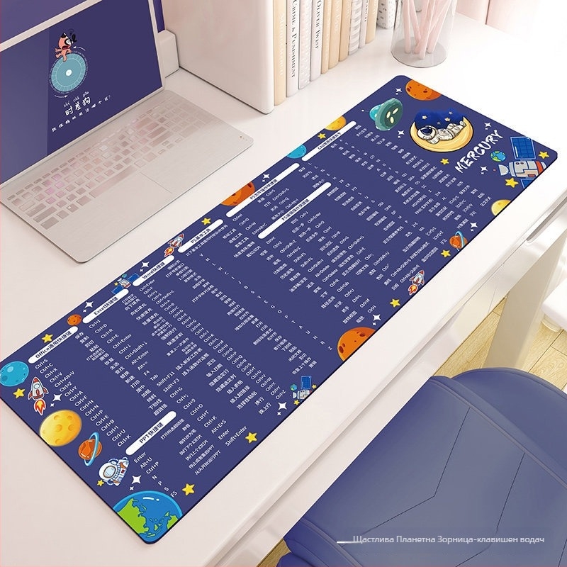 Голяма подложка за мишка, двустранна, антихлъзгаща, платнена повърхност, термотрансфер