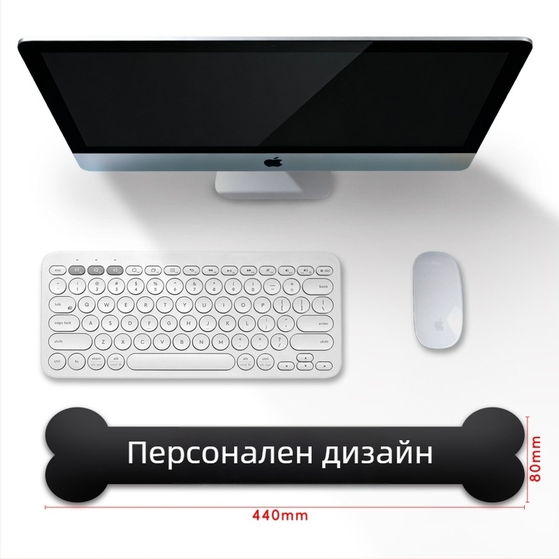 Персонализирана подложка за китката към клавиатура със силиконова паметна пяна, антиподхлъзваща, двустранна, термопечат на лого