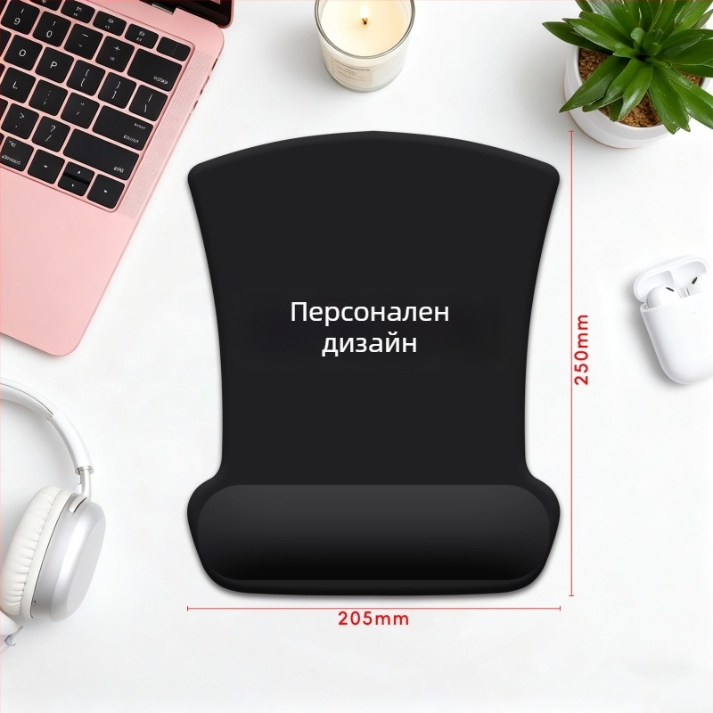 Персонализирана подложка за китката към клавиатура със силиконова паметна пяна, антиподхлъзваща, двустранна, термопечат на лого