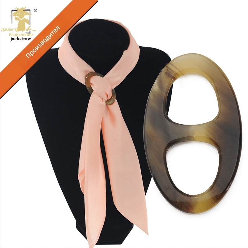 Брошка от естествен рог, корейски стил, закопчалка за шал, двуфункционален аксесоар