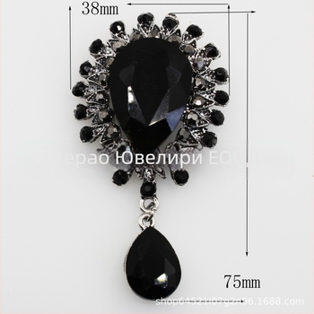 Брошка, метална сплав, капковидна форма, електроплатирана, женски ретро стил, декоративна