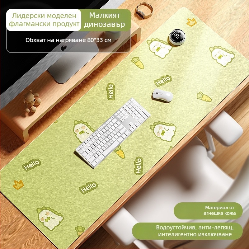 Десктоп нагряваща подложка с интелигентен цифров дисплей, водоустойчива, регулируема температура, 220V захранване през щепсел, 85W