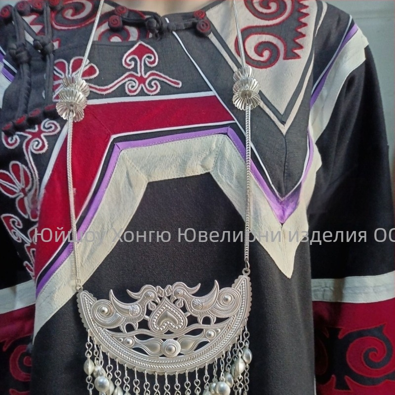 Етническо метално колие-огърлица, многослоен дизайн, окачване от сплав, дължина над 81 см