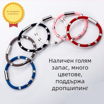 Гривна за китка от силикон с антистатичен магнит и отрицателни йони, стил за двойки, спортна употреба, персонализация налична