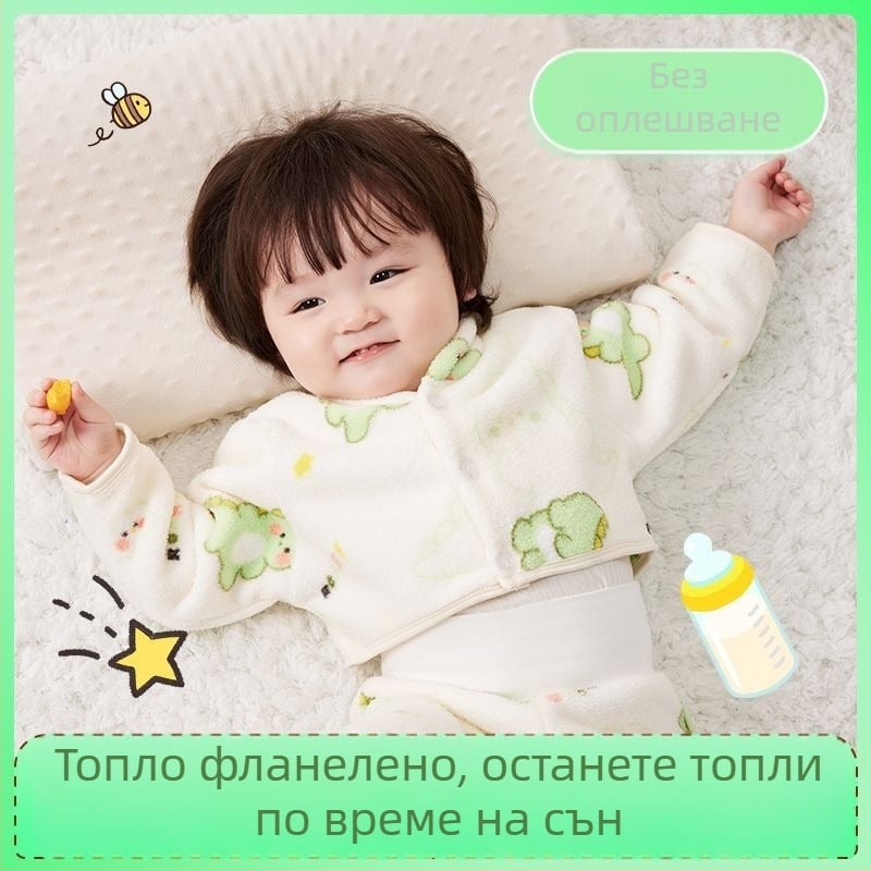 Детски удебелен шал с дълги ръкави за есенно‑зимно носене, протектор на раменете, топъл и уютен