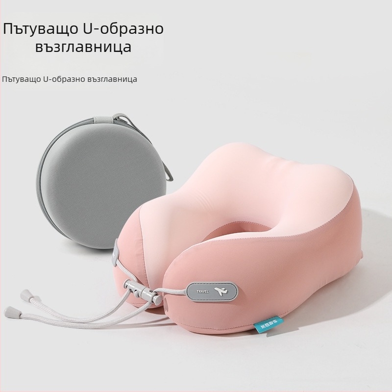 У-образна възглавничка за шия с паметна пяна, Ice Silk плат, стил родител-дете за пътуване