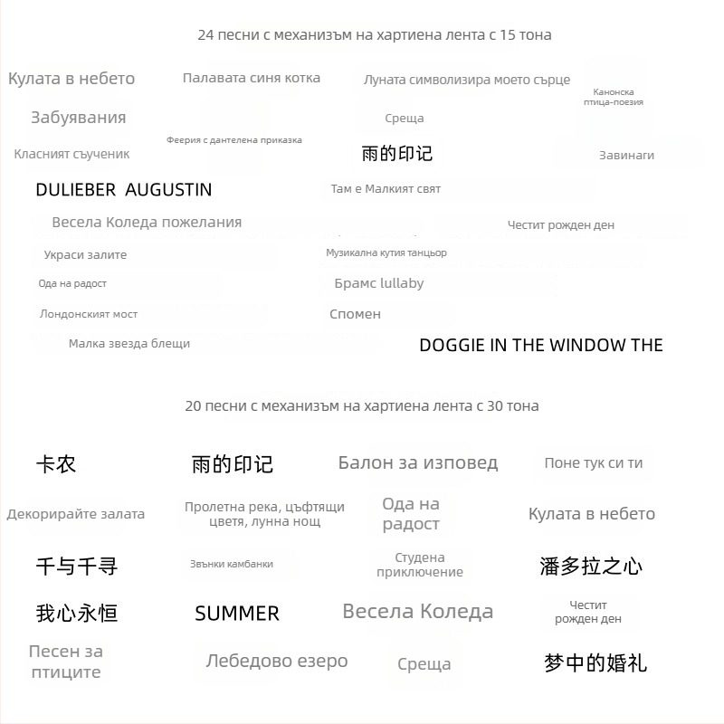 Jiyun Механизъм за музикална кутия с ръчно завъртане и хартиена лента, цинкова сплав, печатна изработка, за DIY аксесоари за играчки