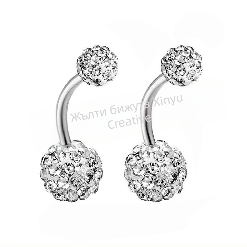 Пъпна халка от неръждаема стомана – унисекс моден стил OL, дизайн с букви/текст, персонализация