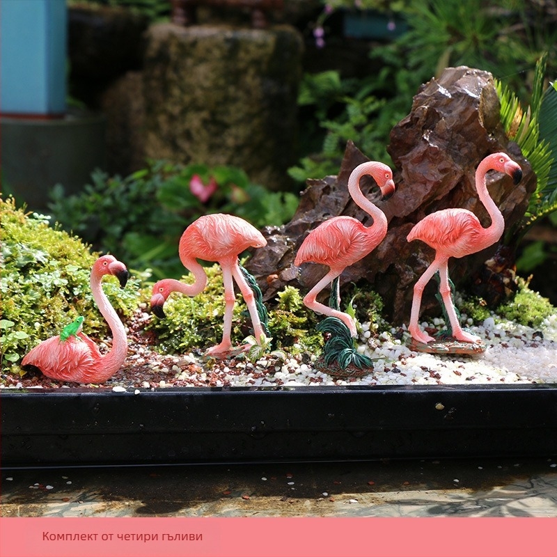 Кран от смола – мини ландшафтен орнамент (Материал: смола; Дизайн: животни; Персонализация: Да; Стил: пасторален)