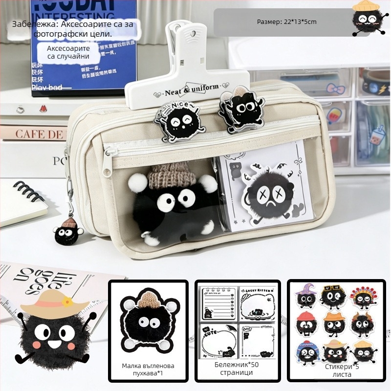 Пенал за начално училище, оксфордска тъкан, унисекс, сладък стил, кутия за канцеларски материали